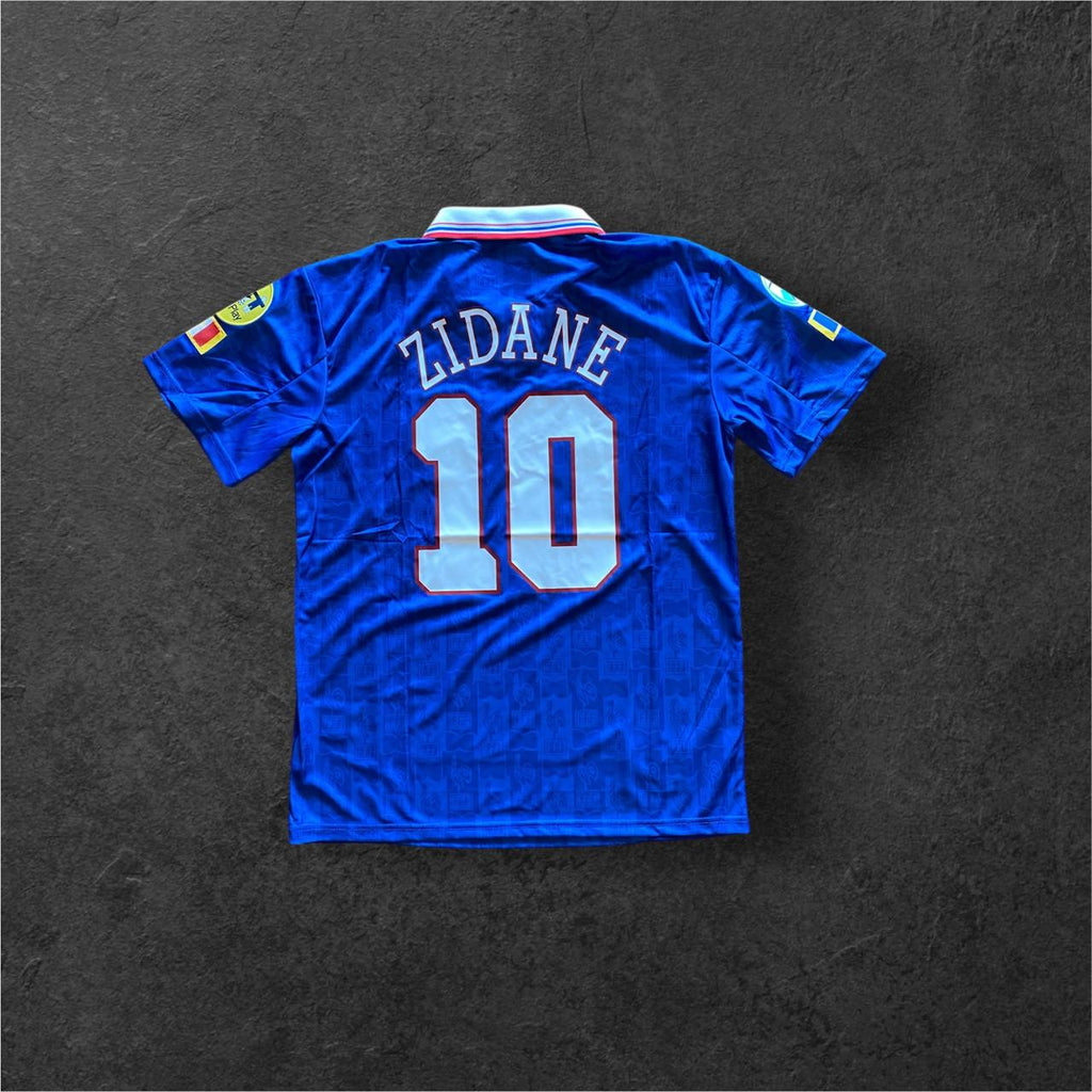 1996 France Home Retro Soccer Jersey - Zidane