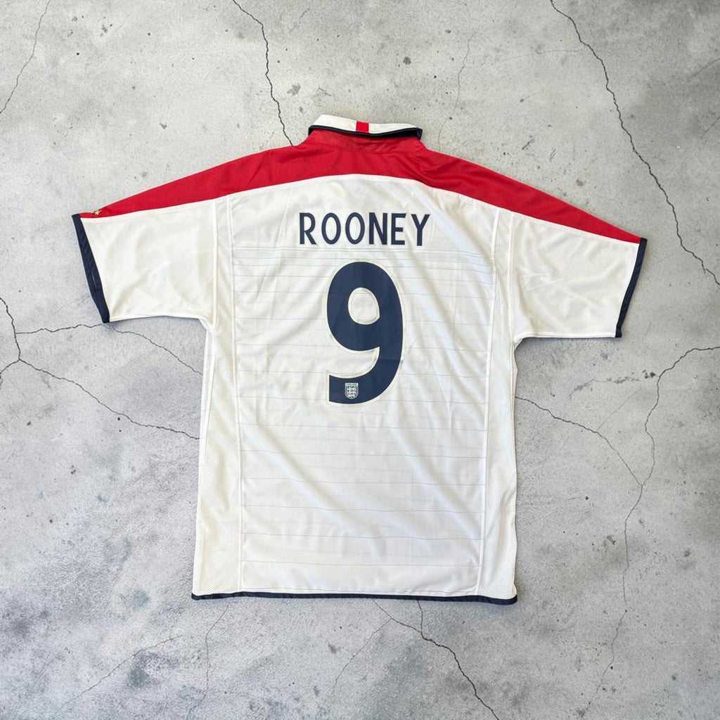 2004 England Home Retro Soccer Jersey - Rooney