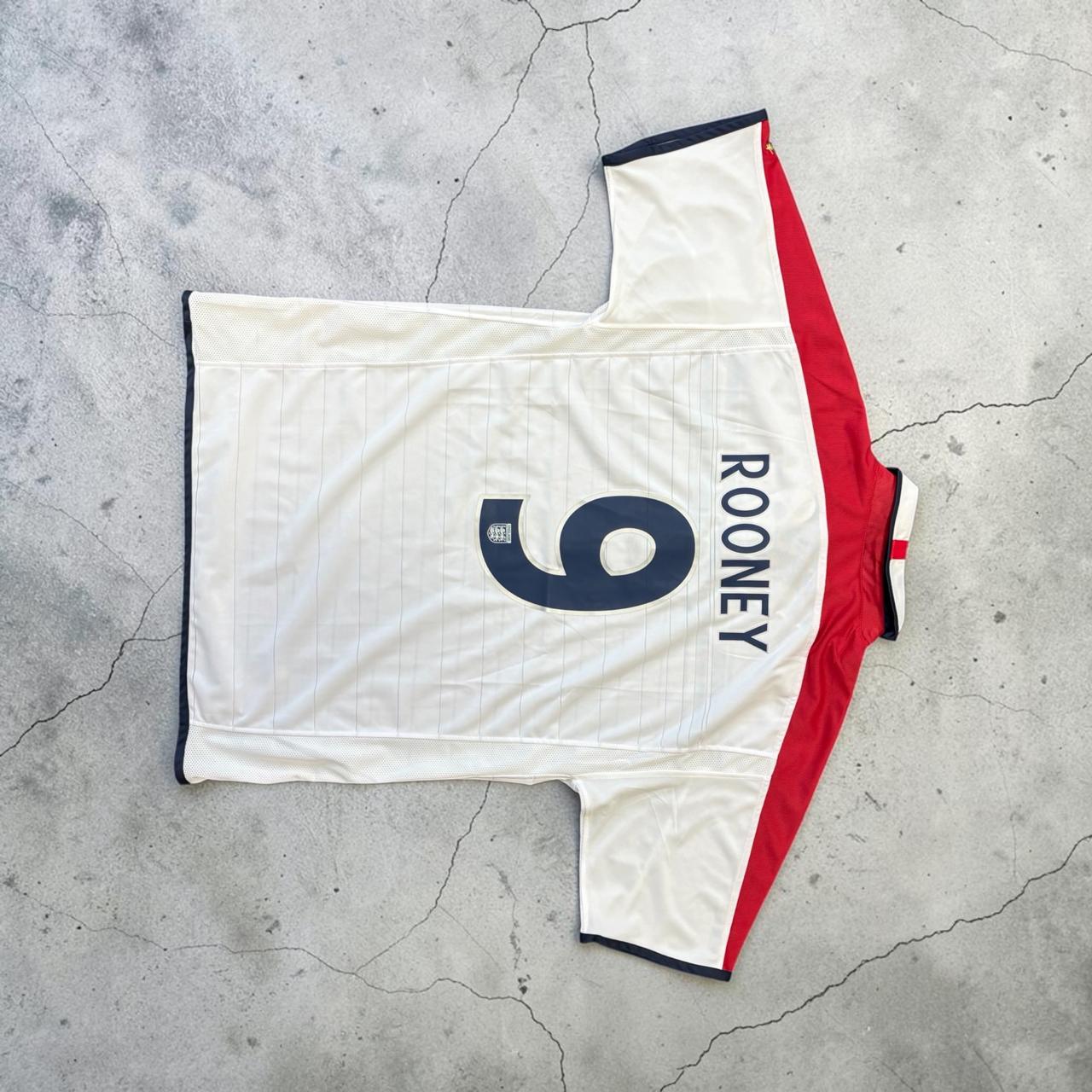 2004 England Home Retro Soccer Jersey - Rooney