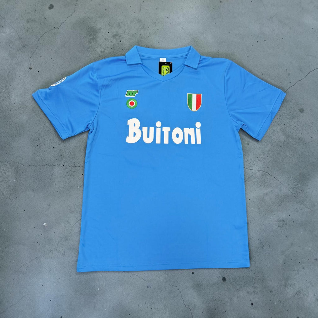 1987-1988 Napoli Home Blue Retro Soccer Jers - Maradona