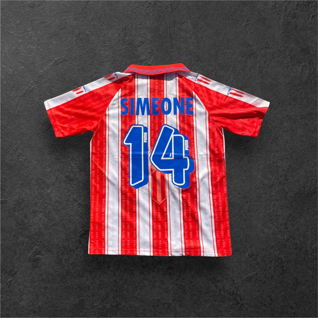 1994-1995 ATM Home Retro Soccer Jersey -  Simeone