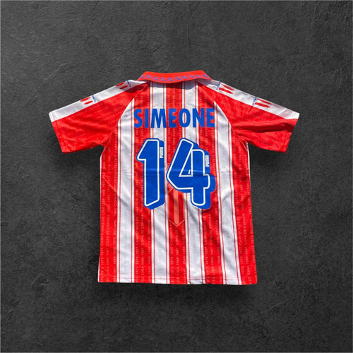 1994-1995 ATM Home Retro Soccer Jersey -  Simeone